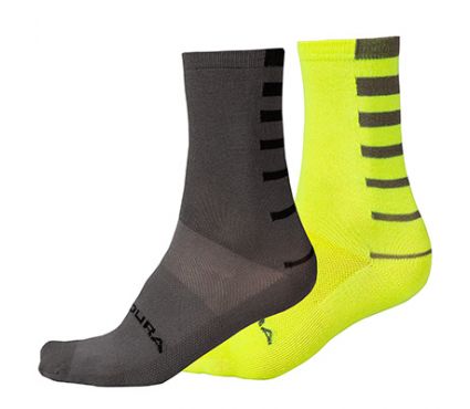 Kojinės Endura Coolmax® Stripe Socks (Twin Pack) HiVizYellow
