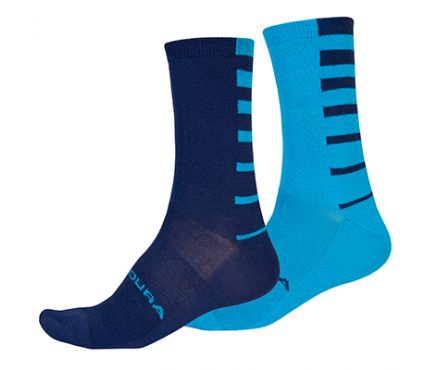 Kojinės Endura Coolmax® Stripe Socks (Twin Pack) ElectricBlue
