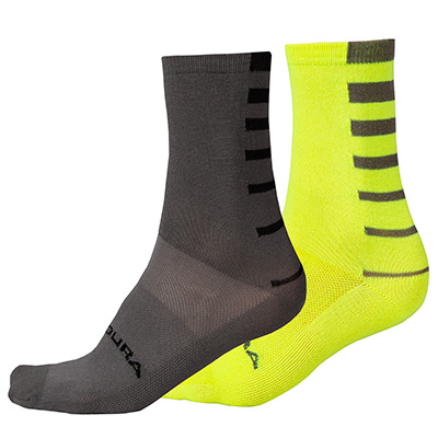 Kojinės Endura Coolmax® Stripe Socks (Twin Pack) HiVizYellow